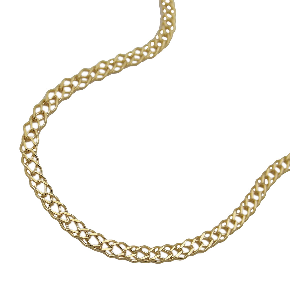 Collier or 14 carats chaîne gourmette curb 2,2 mm vue d'ensemble