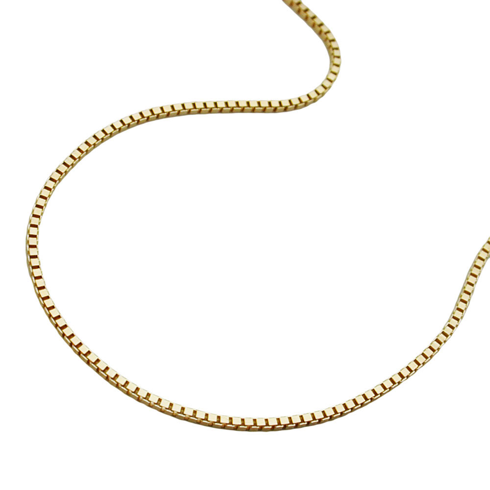 Collier or 9 carats chaîne vénitienne 0,7 mm sur fond blanc