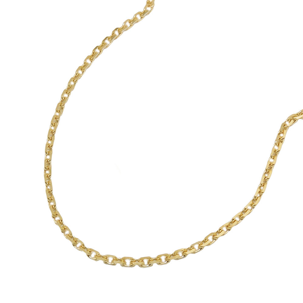 Collier chaîne ancre en or 585 jaune 1,3 mm sur fond blanc