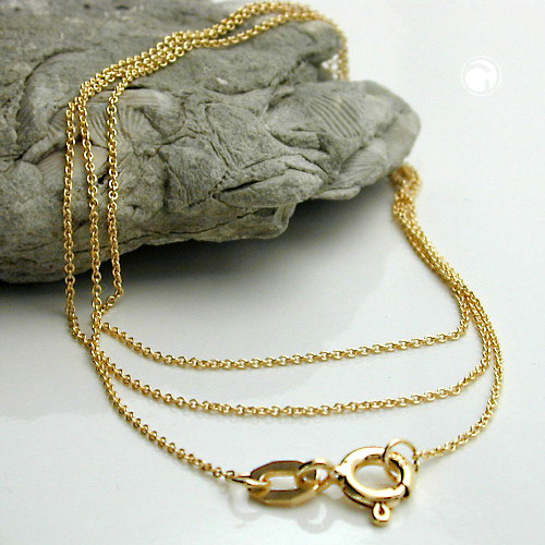 Chaîne ancre or 9 carats 0,7 mm sur fond blanc