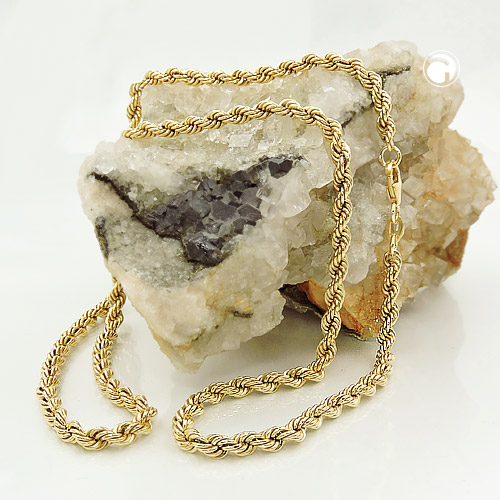 Collier or jaune torsadé fermoir lobster