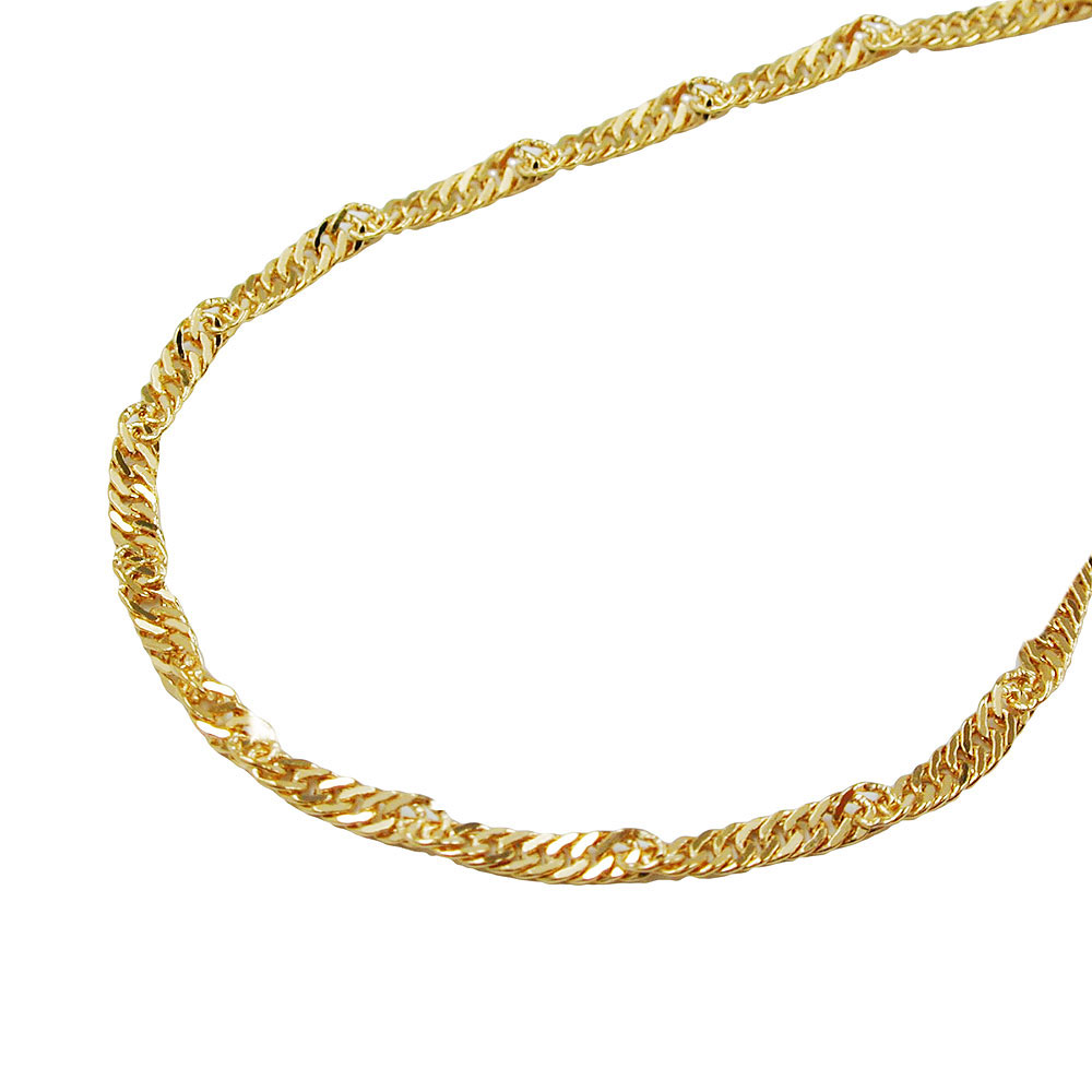 Collier chaîne Singapore en or jaune 14 carats 1,3 mm