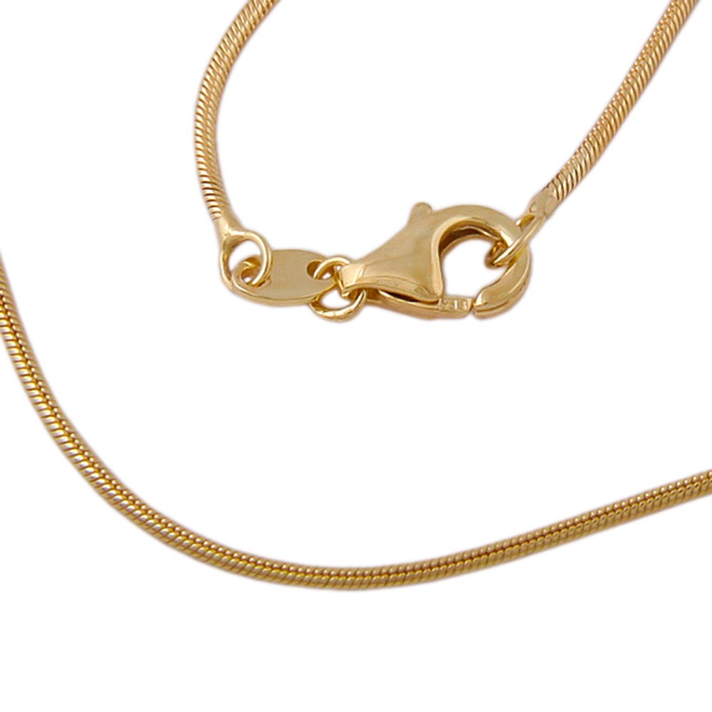 Collier or 8K chaîne snake fine 1 mm