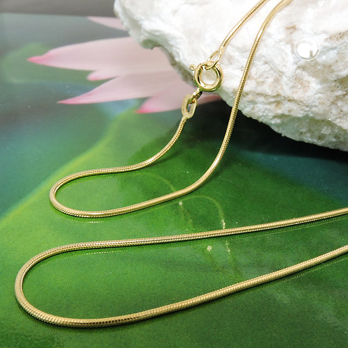 Chaîne en or 585/000 de 1 mm de large sur fond neutre