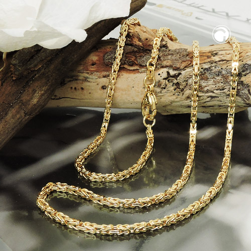 Collier or jaune maillon byzantin 585/000