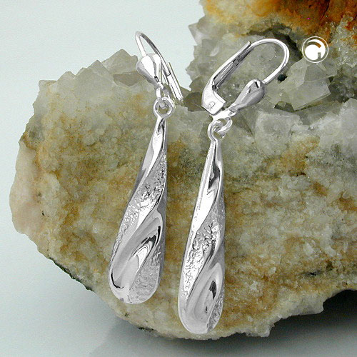 Paire de boucles d'oreilles en argent sterling avec fermoir levier
