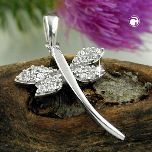 Bijou libellule argent sterling avec zirconias