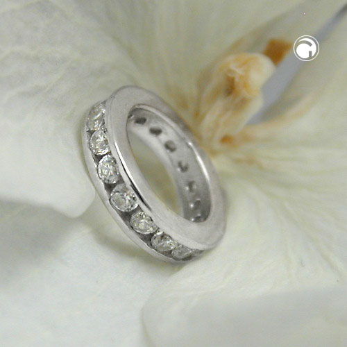 Bague baptême en argent sterling ornée de zirconium