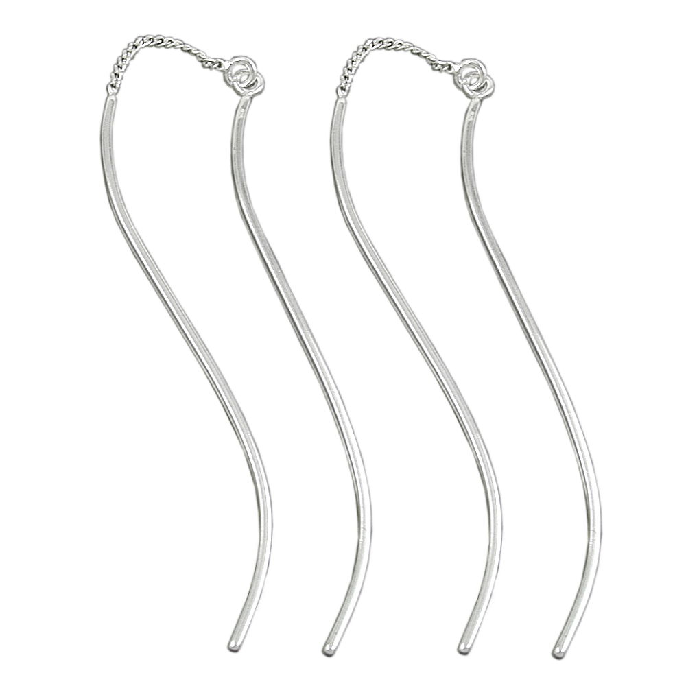 Boucles d'oreilles argent 925 vagues doubles
