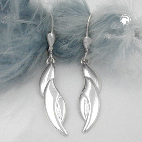 Paire de boucles d'oreilles argent sterling design ondulant