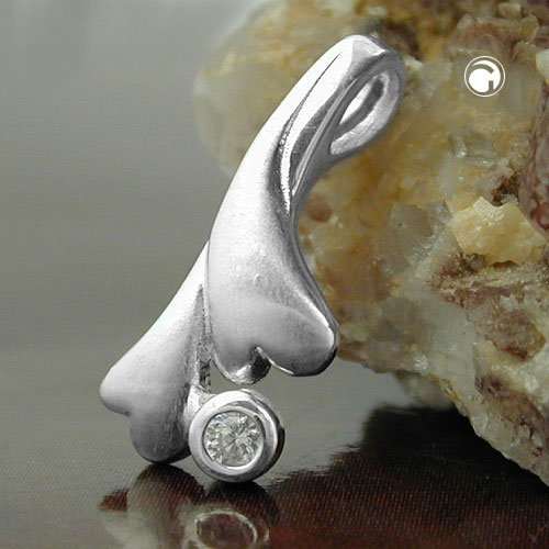 Pendentif argent sterling forme feuille brossé mat