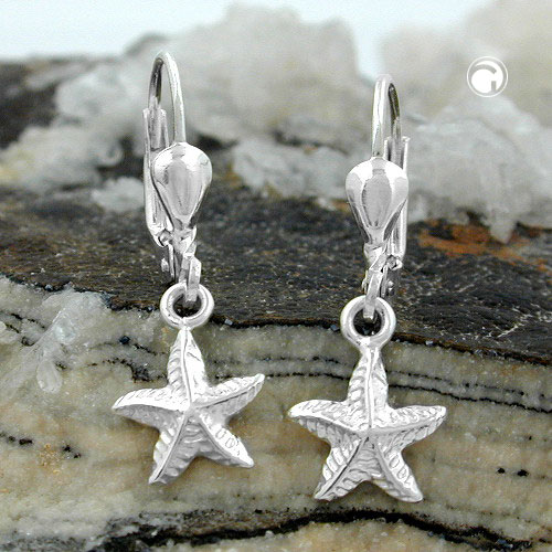 Paire de boucles d'oreilles argent sterling en forme d'étoile de mer