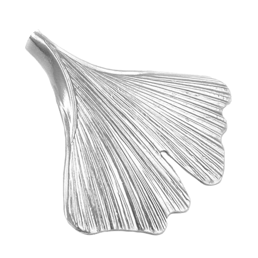 Pendentif argent 925 feuille de ginkgo vue de face
