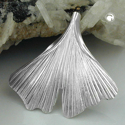 Pendentif ginkgo argent sterling détail ciselé