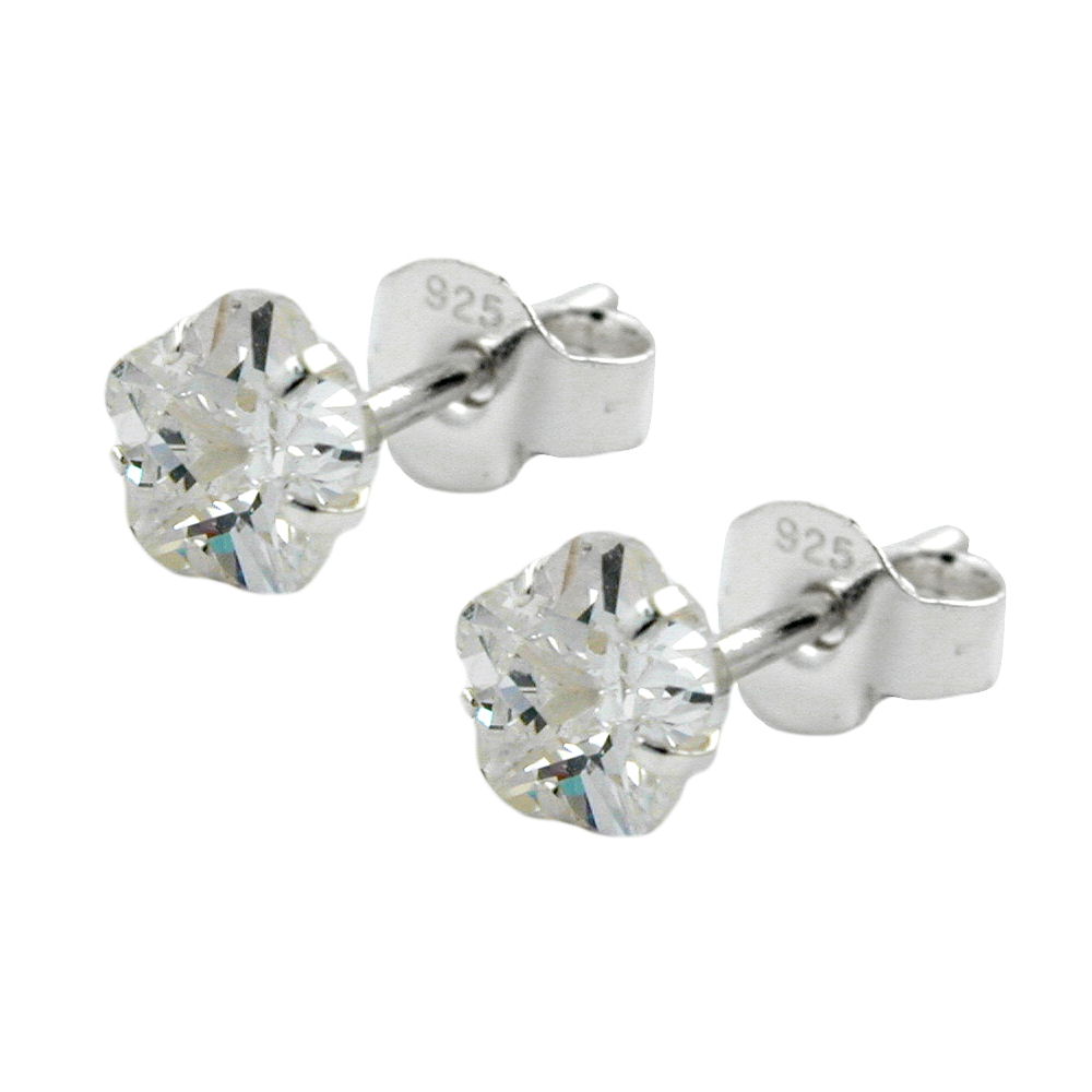 Boucles d'oreilles argent 925 avec zirconium blanc