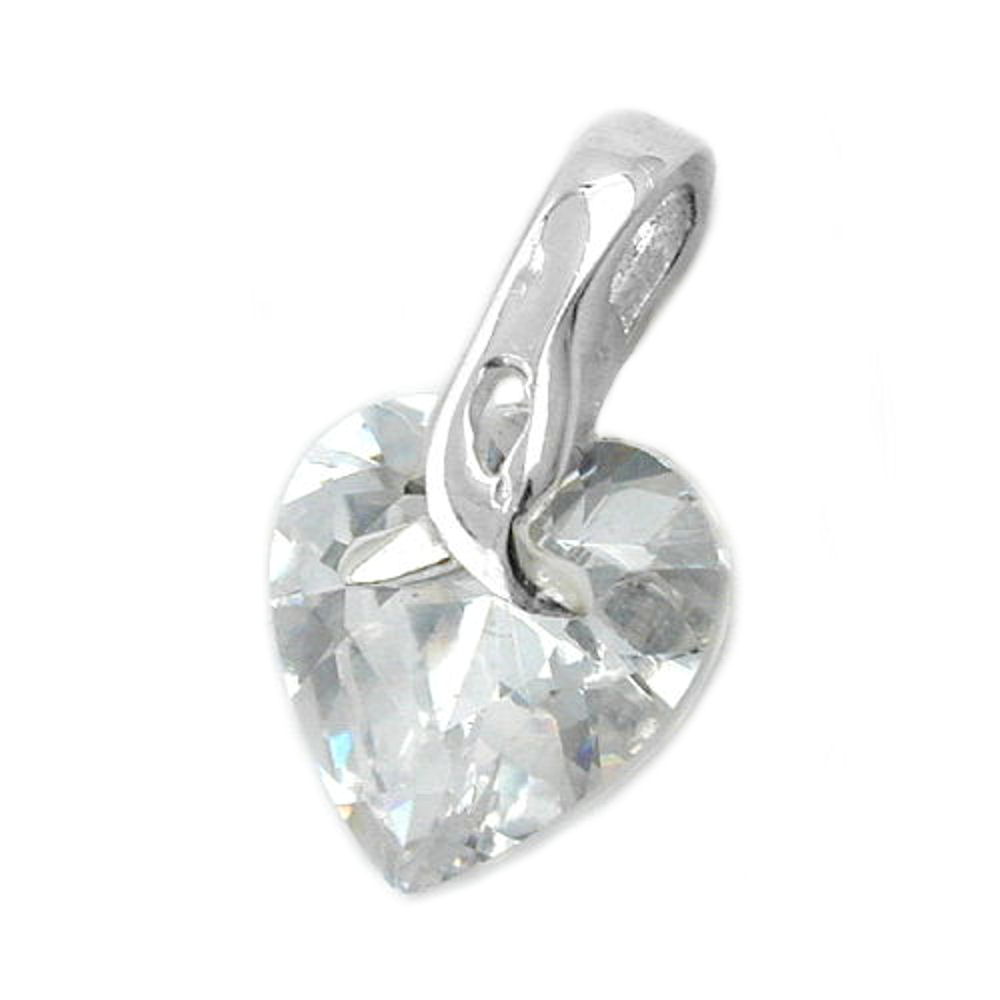 Pendentif argent 925 en forme de cœur avec zirconium cubique