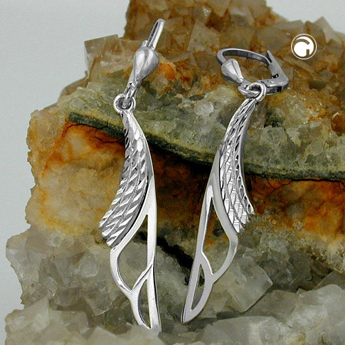Paire de boucles d'oreilles en argent sterling, design diamanté