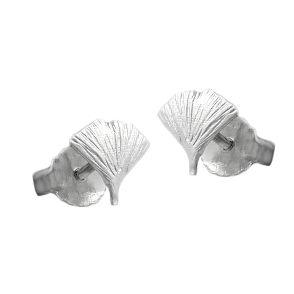 Boucles d'oreilles argent 925 en forme de feuille de Ginkgo