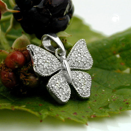 Bijou papillon en argent sterling avec zirconias