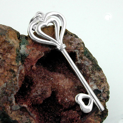 Bijou pendentif clé en argent sterling vue de face