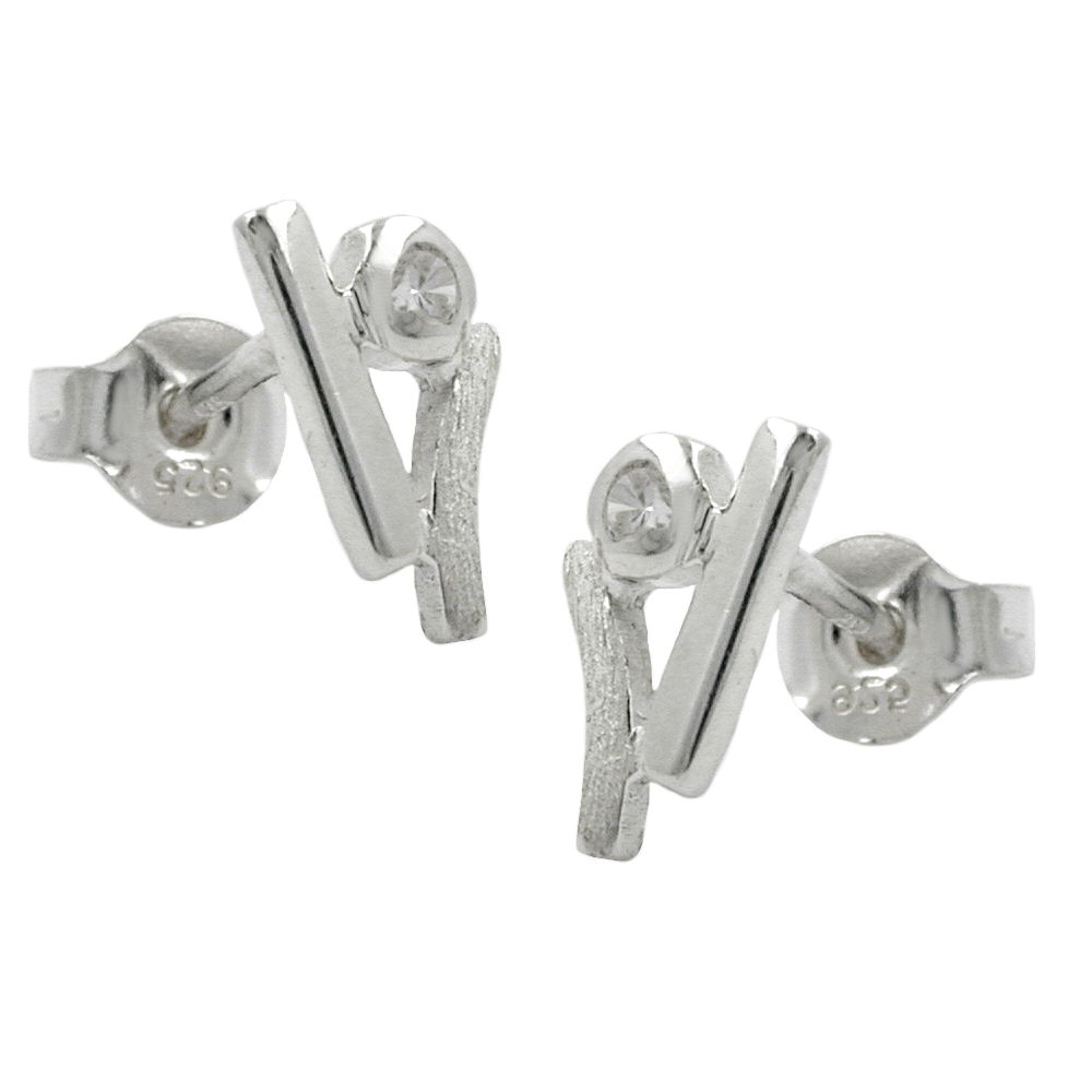Boucles d'oreilles argent 925 avec zirconium cristal