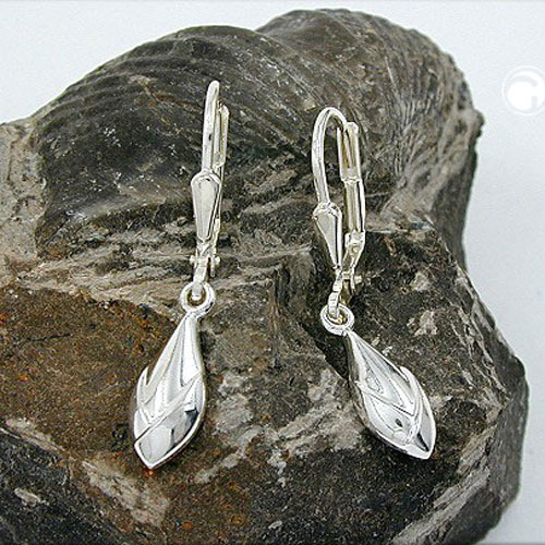 Boucles d'oreilles argent sterling drops 27x5mm