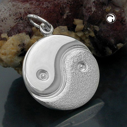 Symbole Yin-Yang argent sterling, pendentif 18mm
