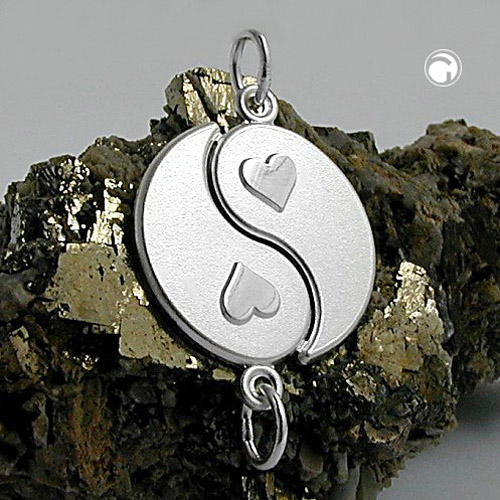 Bijou argent sterling Yin-Yang séparable en deux pendentifs