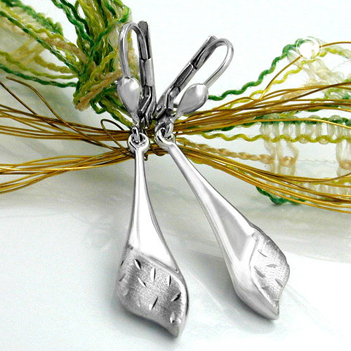 Paire de boucles d'oreilles argent sterling avec fermoir charnière