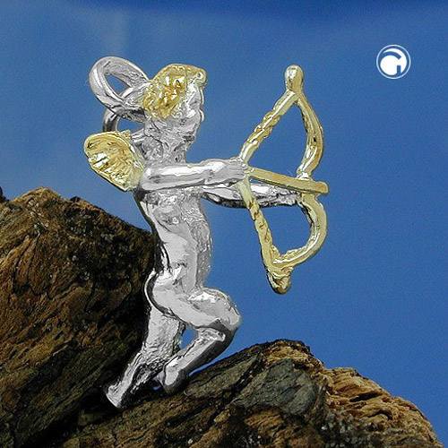 Vue détaillée du pendentif argent sterling ange gardien