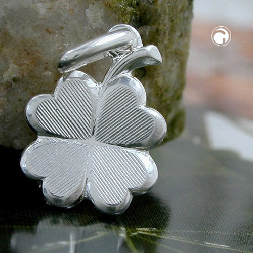 Pendentif porte-bonheur trèfle en argent sterling