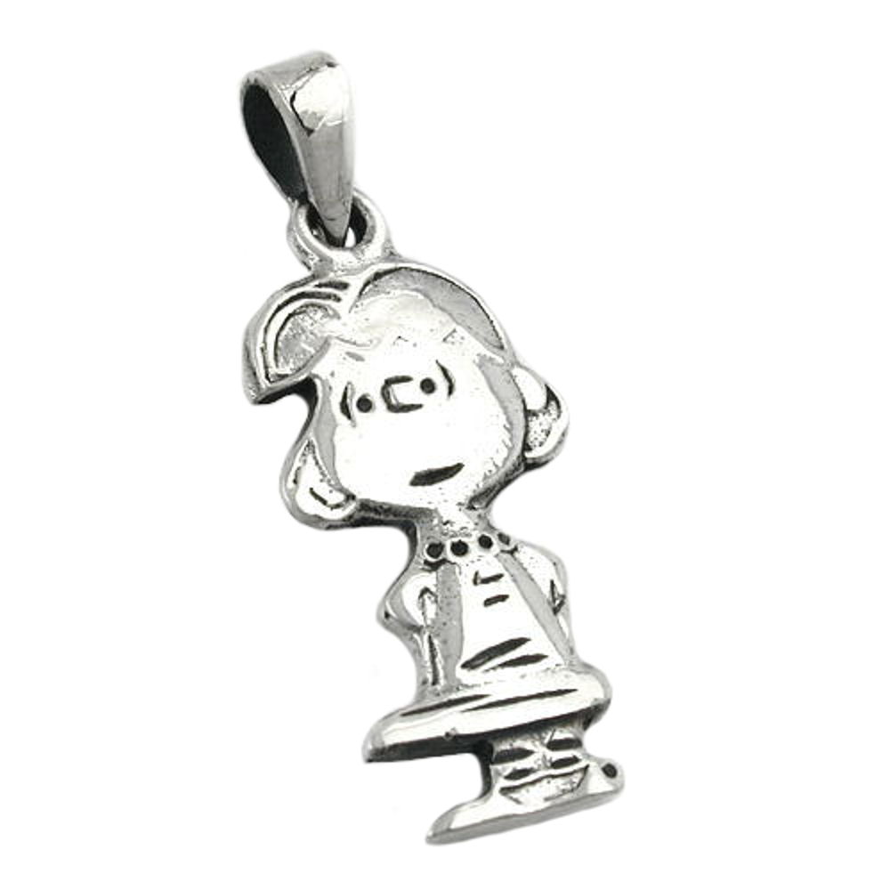 Pendentif argent 925 petite fille personnage BD rhodié