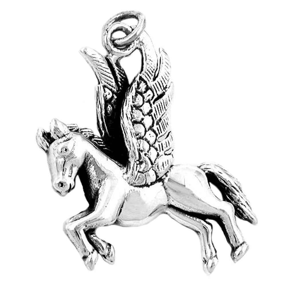 Pendentif argent 925 Pégase vue de face