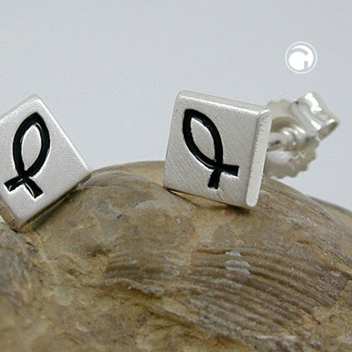 Boucles d'oreilles argent symbole poisson Jésus