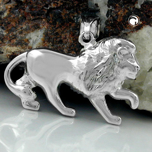 Pendentif argent sterling lion vue arrière