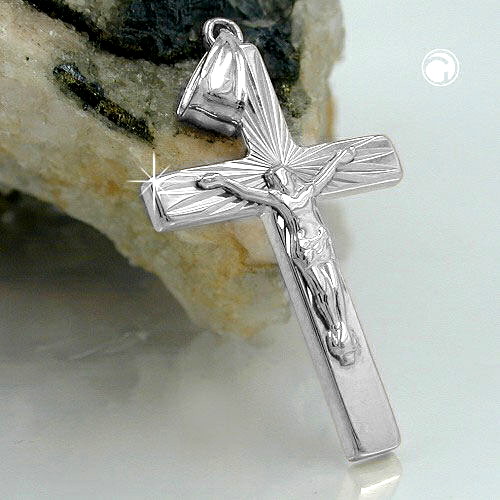 Croix argent sterling 925 pendentif détail face avant