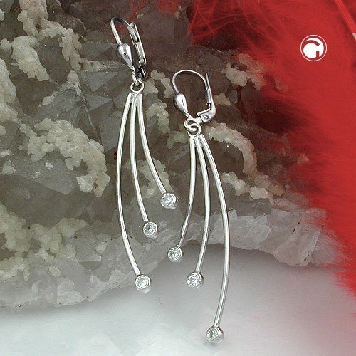 Paire de créoles argent rhodié 55x13mm vue de côté