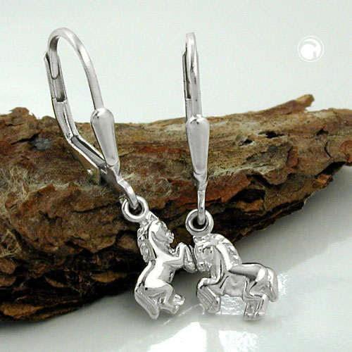 Paire de boucles d'oreilles cheval en argent sterling