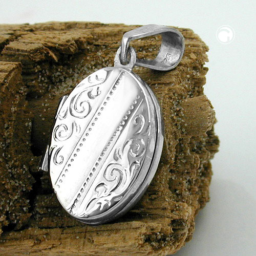 Pendentif médaillon argent sterling motif ciselé vue de face