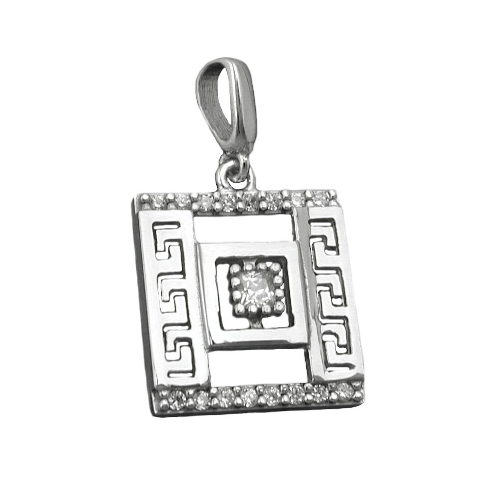 Pendentif argent 925 motif romain avec zirconias