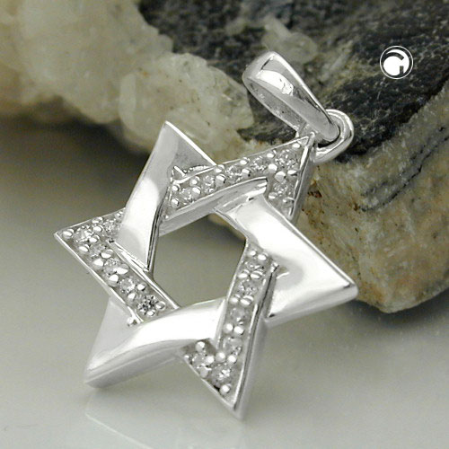 Vue rapprochée pendentif argent sterling Étoile de David