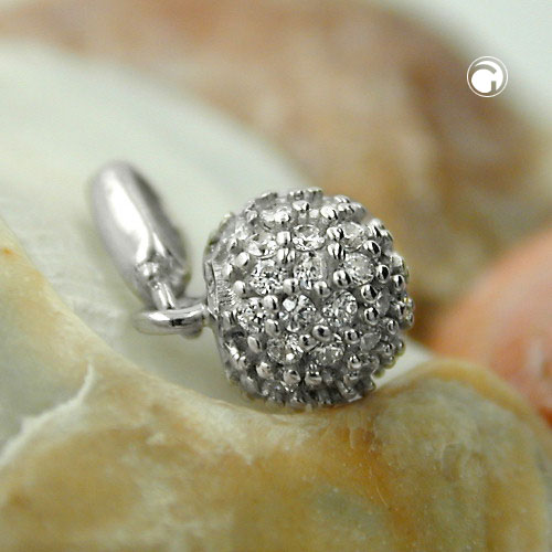 Pendentif argent sterling facettes zirconium vue détaillée