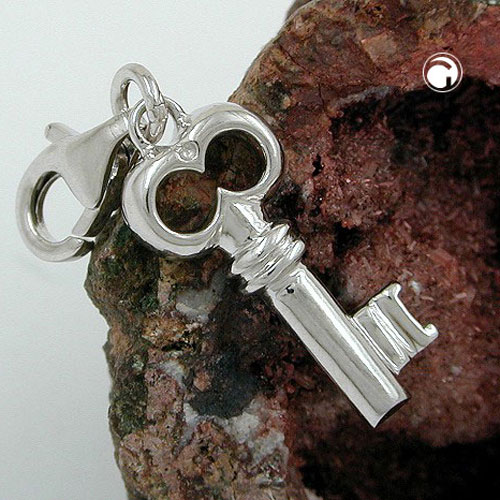 Charm argent sterling clé 18x8mm vue de côté