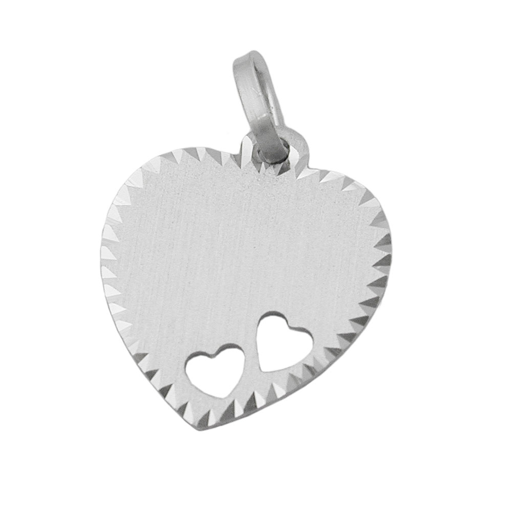 Pendentif argent 925 cœur gravable vue face