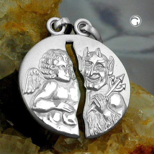 Bijou argent sterling amitié deux pendentifs séparables ange démon