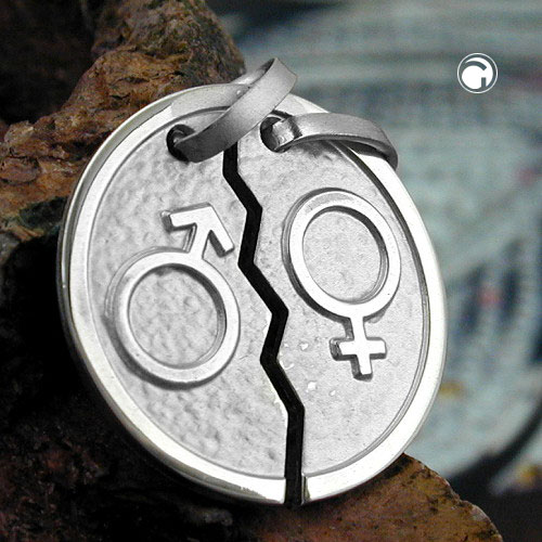 Pendentif argent sterling amovible Vénus Mars séparé en deux