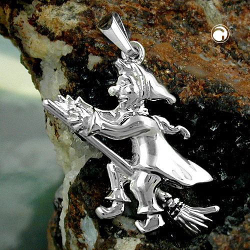 Pendentif talisman sorcière argent sterling détail finition