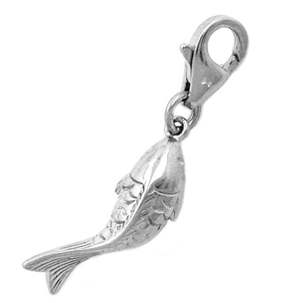 Pendentif poisson argent 925 avec placage rhodium