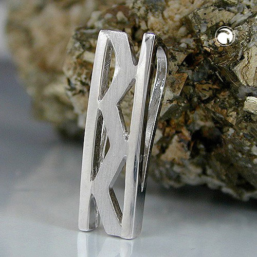 Bijou argent sterling pendentif finition mixte vue rapprochée