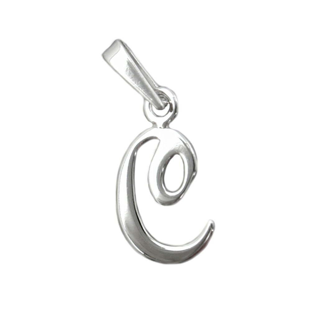 Pendentif initial C en argent 925/000 vue de face